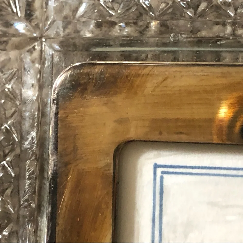 Waterford Victorian ornate lead crystal picture frame new old stock in box
